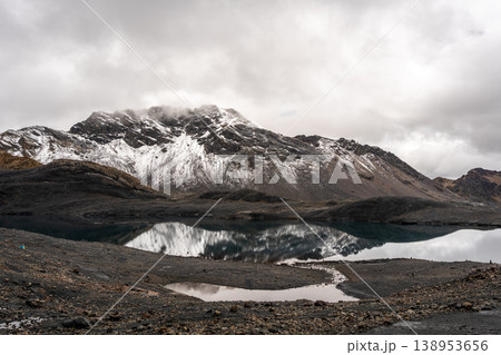 Pastoruri Glacier and its reflection in Huaraz, Peru Andean region Pastoruri Glacier and its reflection in Huaraz, Peru Andean region 138953656