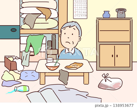 片付けられない高齢者 片付けられない高齢者 138953677