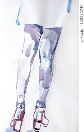 human's figure, watercolor painting, illustration human's figure, watercolor painting, illustration 138953746