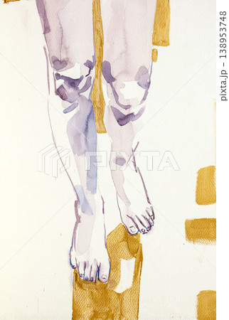human's figure, watercolor painting, illustration human's figure, watercolor painting, illustration 138953748
