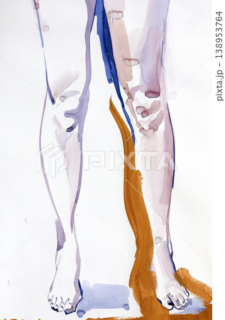 human's figure, watercolor painting, illustration human's figure, watercolor painting, illustration 138953764