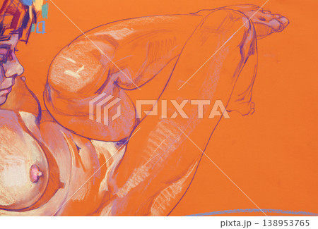 human's figure, watercolor painting, illustration 138953765
