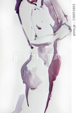 human's figure, watercolor painting, illustration human's figure, watercolor painting, illustration 138953803