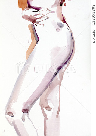 human's figure, watercolor painting, illustration human's figure, watercolor painting, illustration 138953808