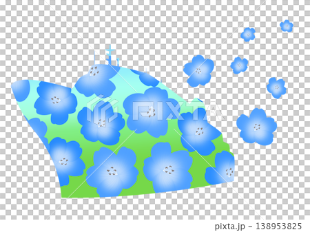 ネモフィラをモチーフにしたイラスト 138953825