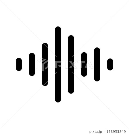 サウンドウェーブ、音声波形イメージのアイコンイラスト01 サウンドウェーブ、音声波形イメージのアイコンイラスト01 138953849