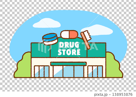 Pharmacy exterior illustration | Pharmacy, store, medical facility, building 138953876