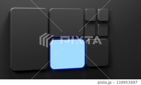 Minimalist black bento grid layout for modern UI UX dashboard design with copy space 3D render 138953897