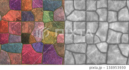 Seamless pattern of natural sandstone tiles. Clay texture via an alpha channel. Seamless pattern of natural sandstone tiles. Clay texture via an alpha channel. 138953930