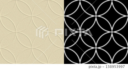 Decorative wallpaper for interior decor. Seamless pattern. Wall texture via an alpha channel. 138953997