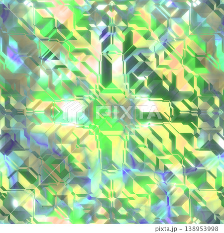 Seamless pattern of colorful stained glass windows with vibrant color palette 138953998