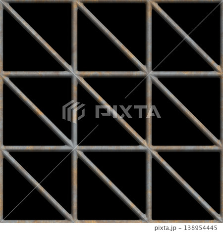 Industrial Rusted Metal Fence Square Grid Texture Industrial Rusted Metal Fence Square Grid Texture 138954445