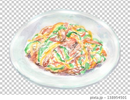 チンジャオロースーの水彩イラスト 138954501