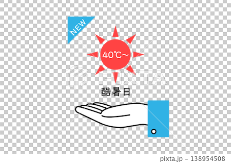 Icon of a person's hand indicating an extremely hot day Icon of a person's hand indicating an extremely hot day 138954508