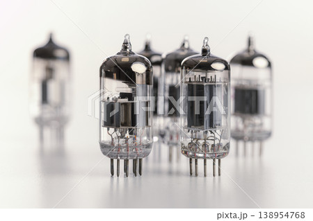 Vacuum tubes standing on white background 138954768