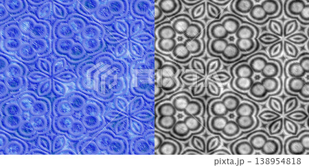 Cyan Flower Rock Texture and Height Map Comparison 138954818