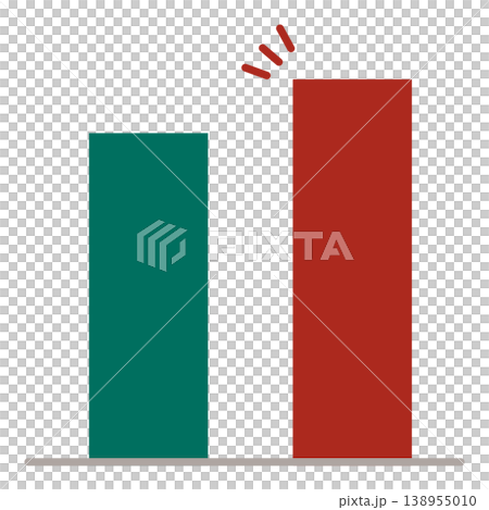 高い数値を警告表示で示した棒グラフのイラスト 138955010