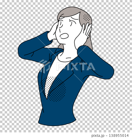両手で顔をおさえて驚くビジネスウーマンのイラスト 両手で顔をおさえて驚くビジネスウーマンのイラスト 138955014