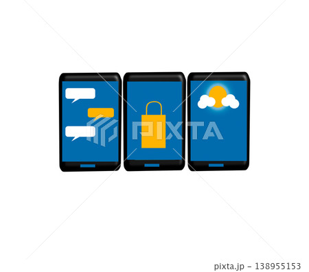 Mobile phones display apps  138955153