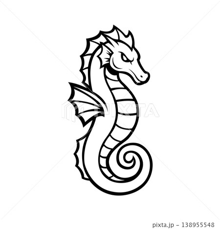 sea horse mascot logo illustration vector design template modern style sea horse mascot logo illustration vector design template modern style 138955548