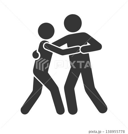 ダンスを踊る男女のシルエットアイコン 138955778