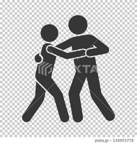 ダンスを踊る男女のシルエットアイコン 138955778