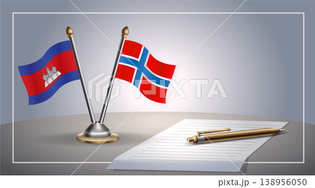 Small national flag of Colombia and Norway flag Relation, Template Vector Illustration 138956050