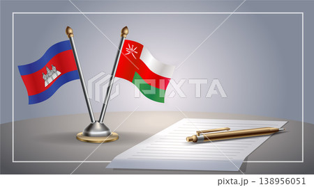 Small national flag of Colombia and Oman flag Relation, Template Vector Illustration Small national flag of Colombia and Oman flag Relation, Template Vector Illustration 138956051