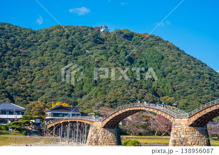 【日本百名橋】【日本100名城】晩秋の錦帯橋と岩国城3 山口県岩国市 【日本百名橋】【日本100名城】晩秋の錦帯橋と岩国城3 山口県岩国市 138956087