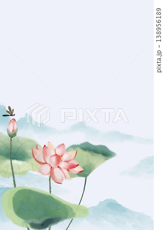 Natural and elegant lotus-themed illustration Natural and elegant lotus-themed illustration 138956189