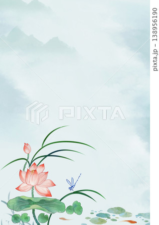 Natural and elegant lotus-themed illustration Natural and elegant lotus-themed illustration 138956190