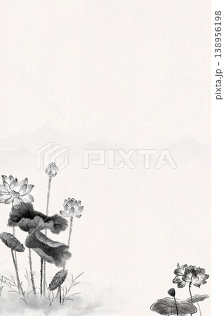 Natural and elegant lotus-themed illustration Natural and elegant lotus-themed illustration 138956198
