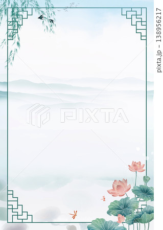 Natural and elegant lotus-themed illustration Natural and elegant lotus-themed illustration 138956217