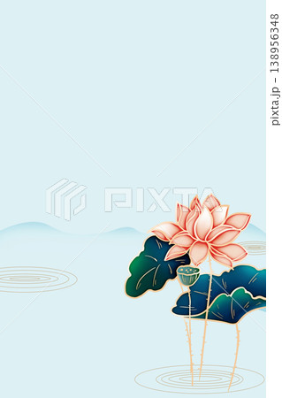 Natural and elegant lotus-themed illustration Natural and elegant lotus-themed illustration 138956348