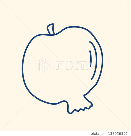 Ripe pomegranate, doodle style vector graphics Ripe pomegranate, doodle style vector graphics 138956395