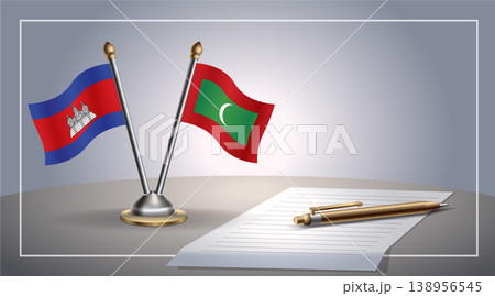 Small national flag of Colombia and Maldives flag Relation, Template Vector Illustration Small national flag of Colombia and Maldives flag Relation, Template Vector Illustration 138956545