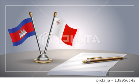 Small national flag of Colombia and Malta flag Relation, Template Vector Illustration Small national flag of Colombia and Malta flag Relation, Template Vector Illustration 138956548