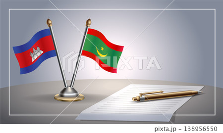 Small national flag of Colombia and Mauritania flag Relation, Template Vector Illustration Small national flag of Colombia and Mauritania flag Relation, Template Vector Illustration 138956550
