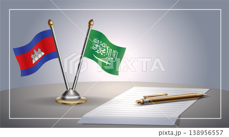 Small national flag of Colombia and Saudi Arabia flag Relation, Template Vector Illustration Small national flag of Colombia and Saudi Arabia flag Relation, Template Vector Illustration 138956557
