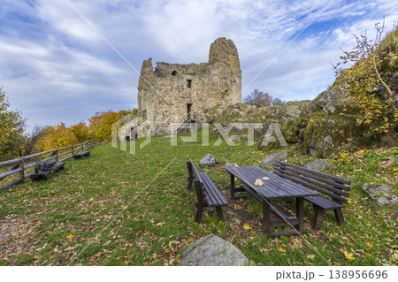 Primda Castle ruins during autumn season in Czechia 138956696