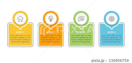 Four Step Process Infographic Template Four Step Process Infographic Template 138956759