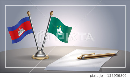 Small national flag of Colombia and Macao flag Relation, Template Vector Illustration Small national flag of Colombia and Macao flag Relation, Template Vector Illustration 138956803