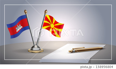 Small national flag of Colombia and Macedonia flag Relation, Template Vector Illustration Small national flag of Colombia and Macedonia flag Relation, Template Vector Illustration 138956804