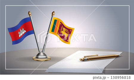 Small national flag of Colombia and Sri Lanka flag Relation, Template Vector Illustration 138956818