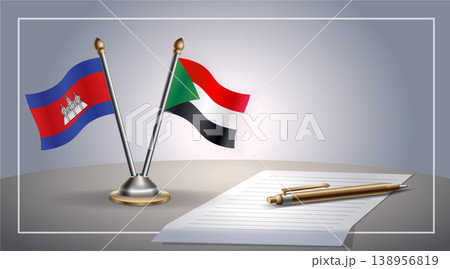 Small national flag of Colombia and Sudan flag Relation, Template Vector Illustration 138956819