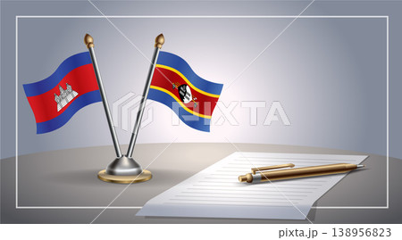 Small national flag of Colombia and Swaziland flag Relation, Template Vector Illustration Small national flag of Colombia and Swaziland flag Relation, Template Vector Illustration 138956823