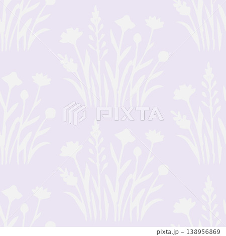 Botanical Floral Pattern Soft Leaf and Flower Seamless Botanical Floral Pattern Soft Leaf and Flower Seamless 138956869