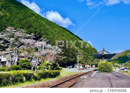 桜咲く錦川清流線北河内駅周辺 桜咲く錦川清流線北河内駅周辺 138956886