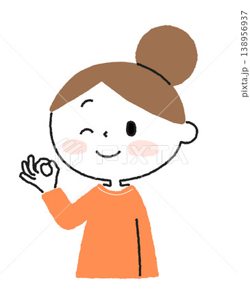 OKサインを出してウインクする女性 OKサインを出してウインクする女性 138956937