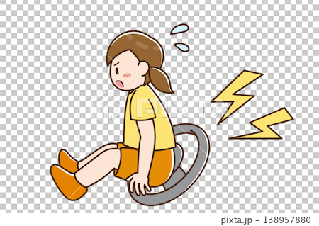 車内に閉じ込められてクラクションを座って鳴らす子ども 138957880